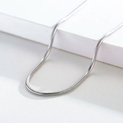 55cm 1.6mm Width Real 925 Sterling Silver Rhodium Plated Round Snake Chain Long Necklace Women Men Jewelry Kolye Collares Hiphop