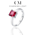 CHARMING Luxury Created Ruby Gemstone Rings for Women 925 Sterling Silver Engagement Fine Fashion Jewelry Part Gifts New 2025