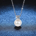 100% 925 Sterling Silver Natural Pearl 0.3 Carat Real Moissanite Pendant Necklace For Women Wedding Party Bridal Fine Jewelry